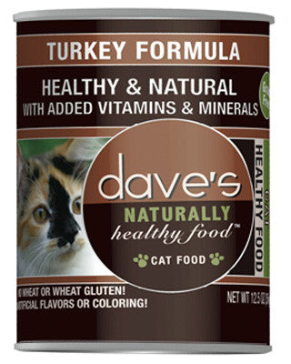 Daves Naturally Healthy Canned Cat Food Grain Free Turkey 12.5oz