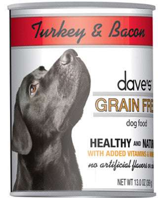 Daves Grain Free™ Canned Dog Food Turkey & Bacon -13oz-