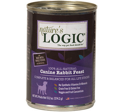 Nature's Logic Grain Free Canned Dog Food Rabbit -13oz-