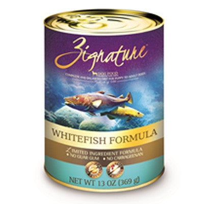 Zignature Grain Free Canned Dog Food Whitefish -13oz-